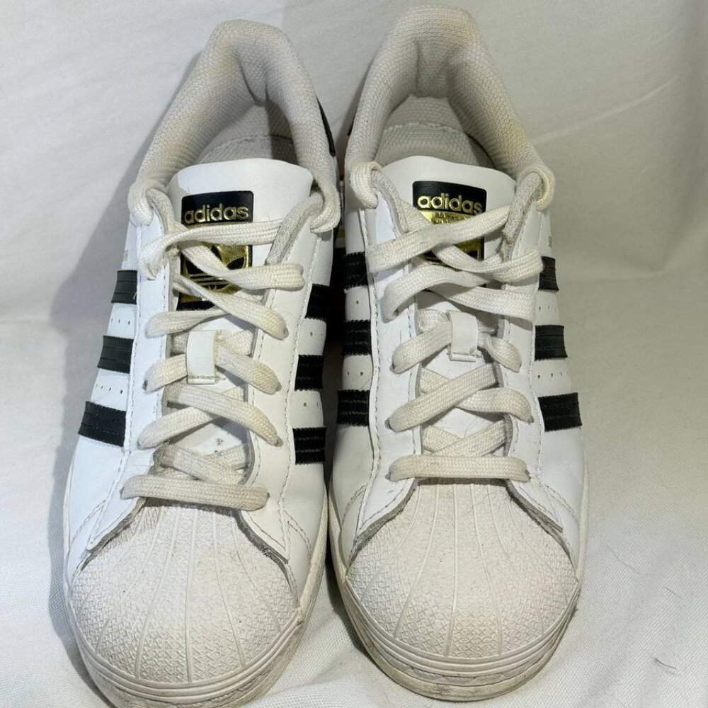 Adiddas Superstar Womens Black White Sneaker Lace-up SHoes Size 7